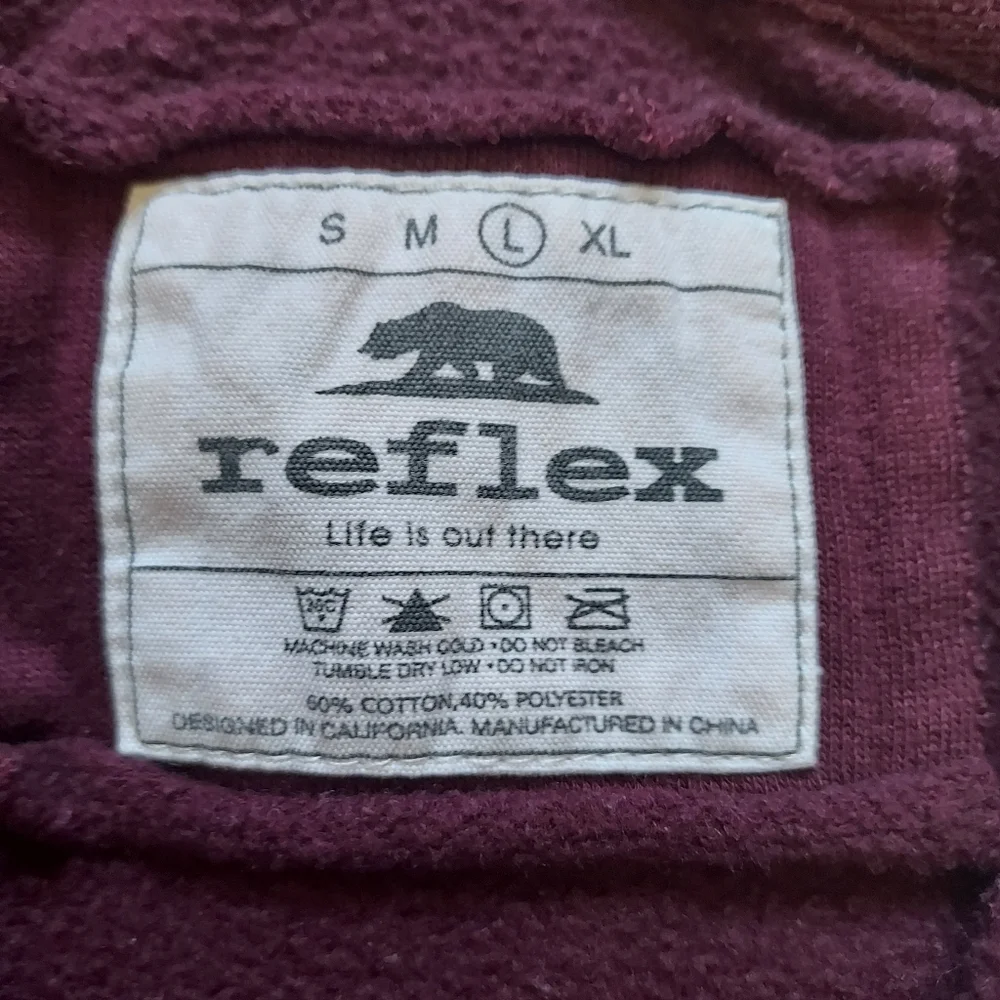 Reflex Thick Sweat Casual jacket Hoodie Wine Burgandy Large Skater Beach